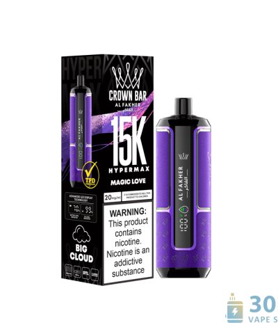 Alternatyvus Al Fakher Crown Bar 15000 Hyper Max Disposable Vape - Ultimate Power & Longevity vaizdas