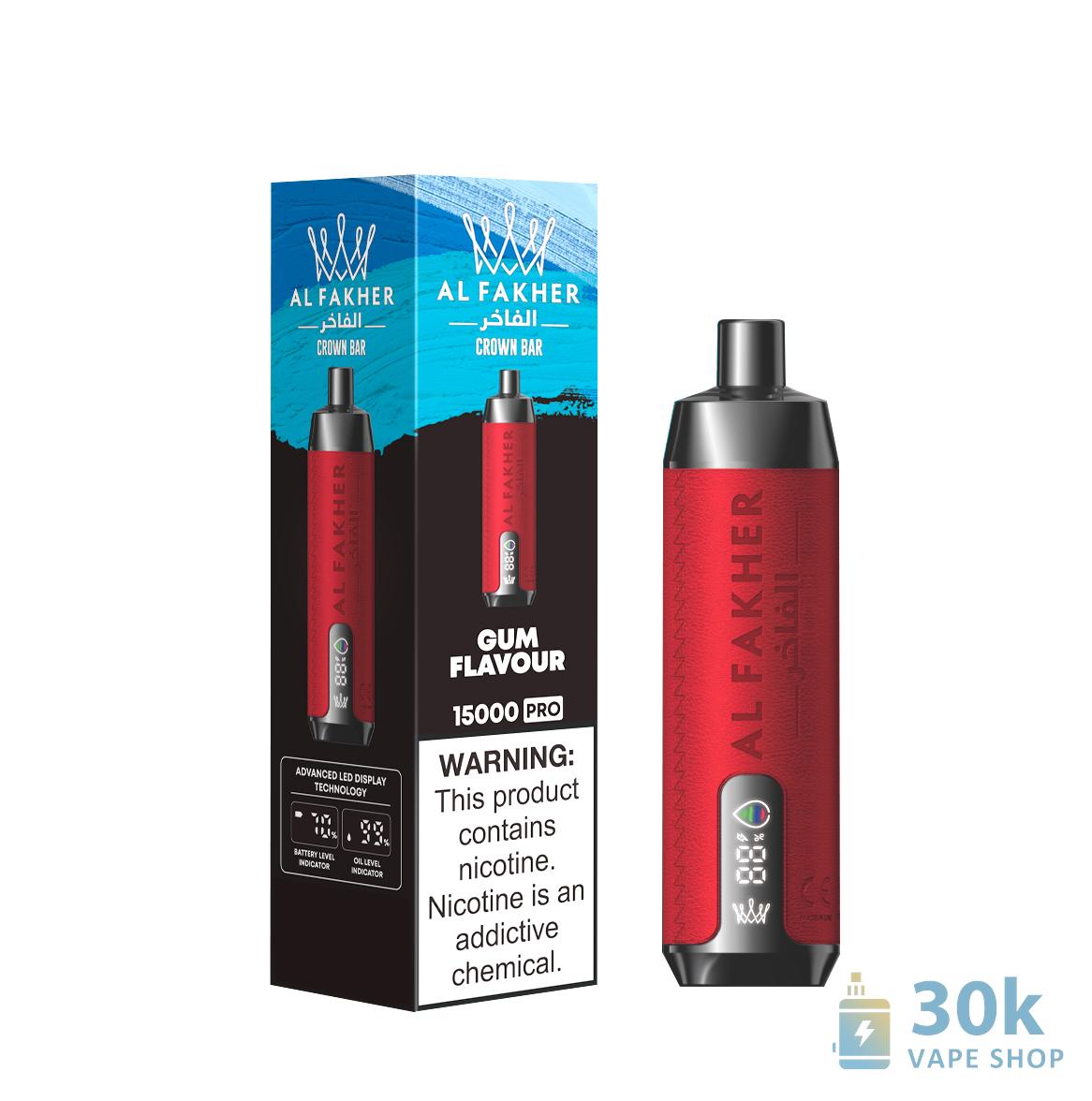 AlFakher Crown Bar 15000 Pro Disposable Vape | 15K Puffs, USB-C Recharge - Vaizdas 3