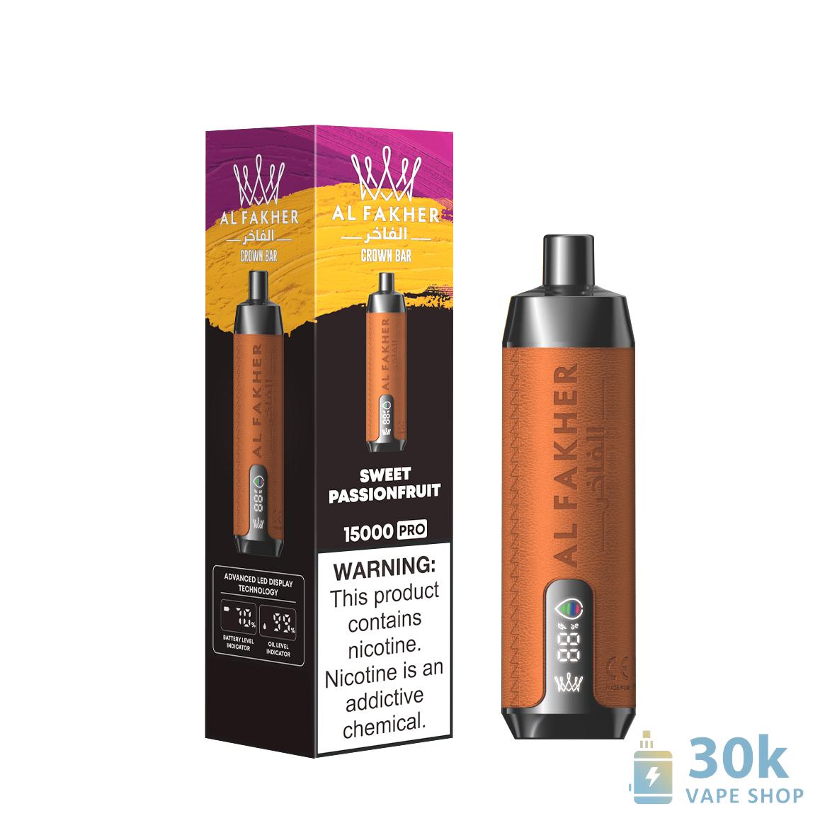 AlFakher Crown Bar 15000 Pro Disposable Vape | 15K Puffs, USB-C Recharge - Vaizdas 6