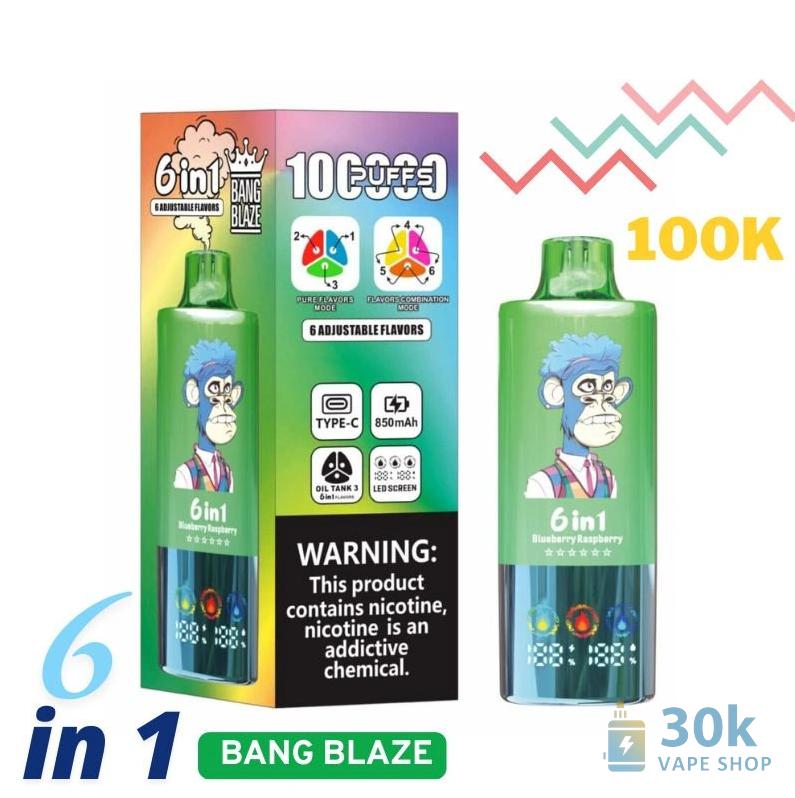 Bang Blaze 100K Puffs Disposable Vape - Triple Tank with 6 Flavors - зображення 5