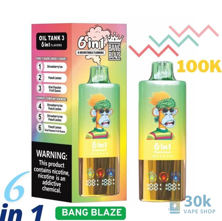 Bang Blaze 100K Puffs Disposable Vape - Triple Tank with 6 Flavors - зображення 3