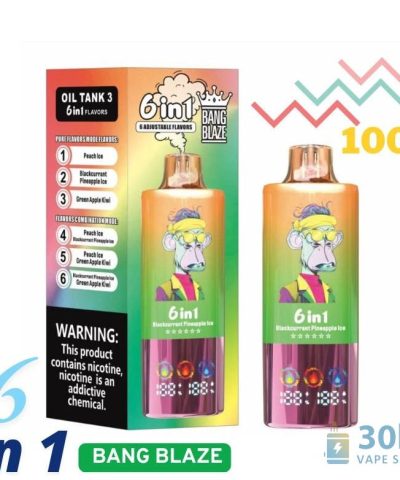 Bang Blaze 100K Puffs Vape na jedno použití - Trojitý tank se 6 příchutěmi