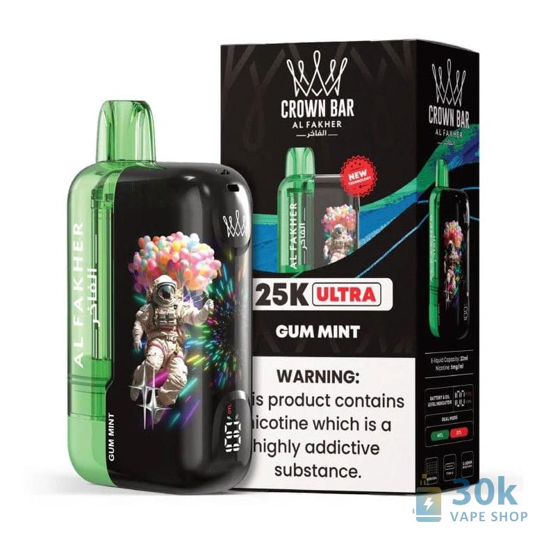 Crown Bar Al Fakher Ultra 25000 Puffs Disposable Vape - 5% Nikotin a 20 příchutí