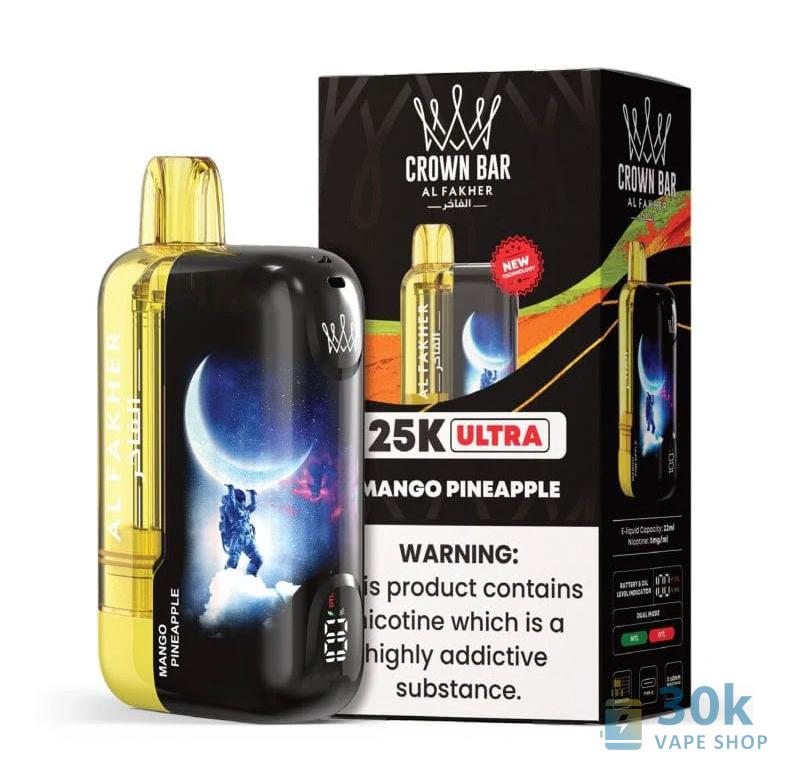 Crown Bar Al Fakher Ultra 25000 Puffs Disposable Vape - 5% Nicotine & 20 Flavors - Obrázek 4