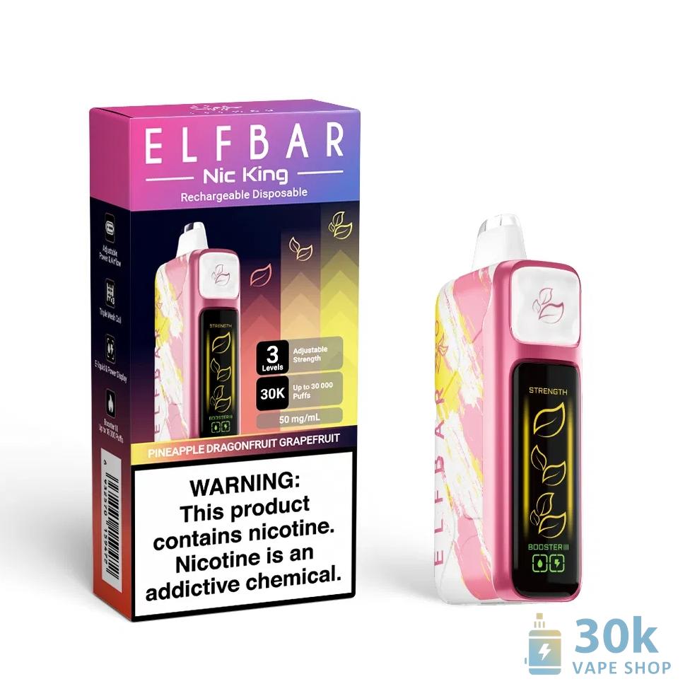 Elf Bar Nic King 30000 Puffs Disposable Vape - 30K Puffs, 5% Nicotine, Rechargeable - Obraz 4