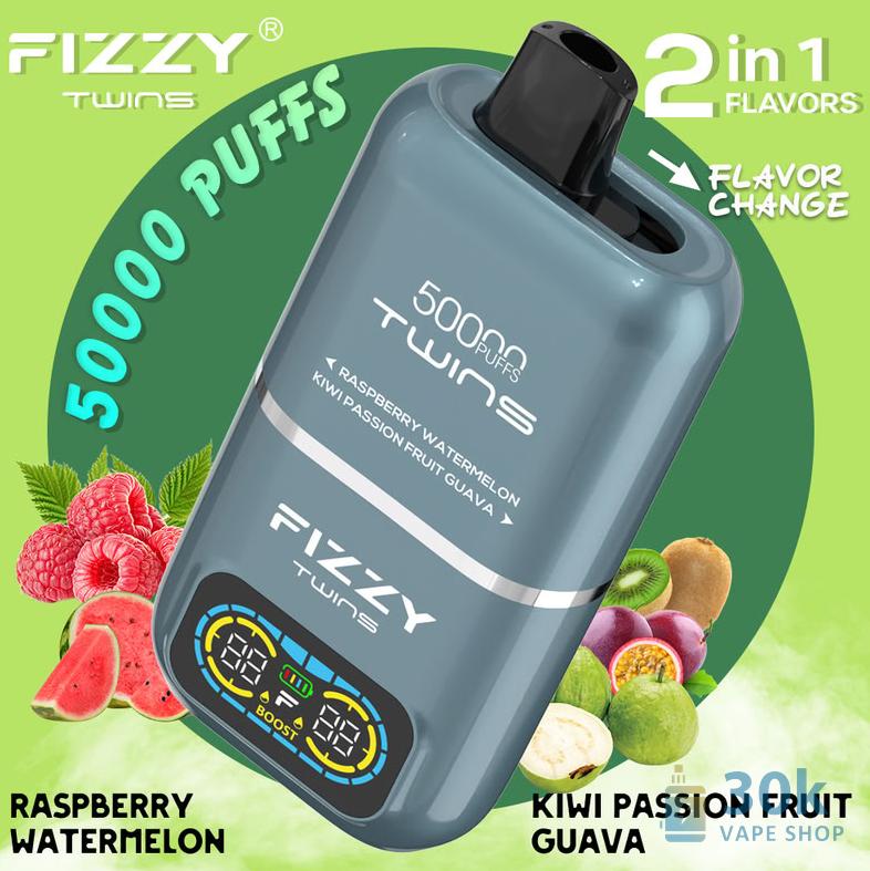 Fizzy 50,000 Puffs 2-in-1 Disposable Vape with Dual Flavor & Mesh Coil - Immagine 2