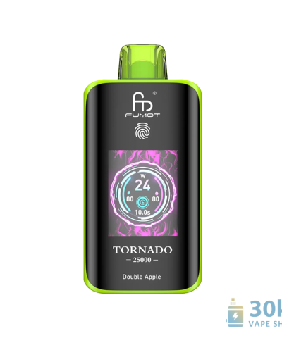"Fumot Tornado 25000" vienkartinis Vape: Išmanusis jutiklinis ekranas, 26 skoniai, 25000 dūmų