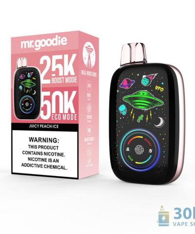 Mr.Goodie Dual Mode King Vape na jedno použití - 50 000 šluků, dvojitá síťová cívka, nastavitelný průtok vzduchu