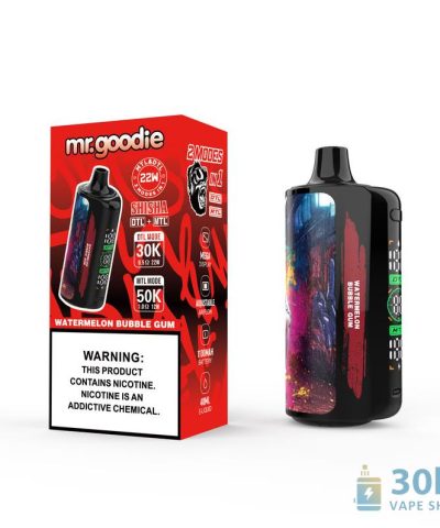 Mr. Goodie SHISHA Vapeador Desechable - Modo Dual 30K/50K Puffs, Capacidad 40ml