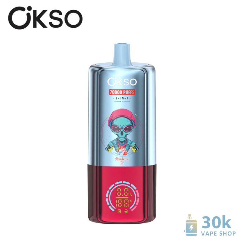 OKSO 3in1 70000 Puffs eldobható vape tripla hálós tekerccsel és 48ml kapacitással
