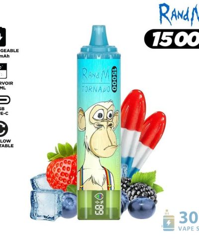 RandM Tornado 15000 Vape de unică folosință - 15K Puffs, 25ml E-liquid, reîncărcabilă