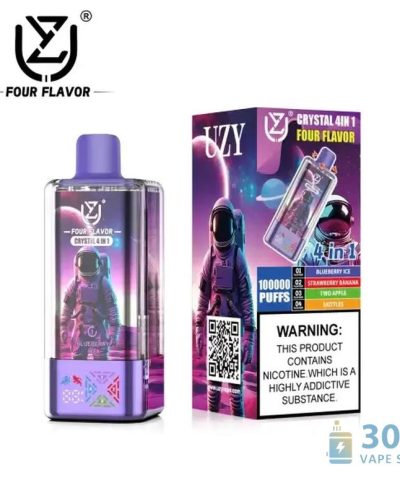 UZY Crystal 100000 Vape na jedno použití - příchuť Quad, 100 000 šluků
