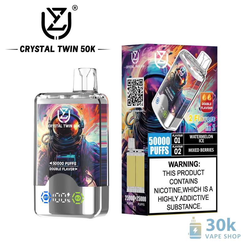 Uzy CRYSTAL TWIN 50000 Disposable Vape - 50K Puffs, Dual Flavor, Rechargeable - зображення 6