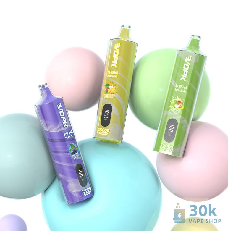 VOPK Shisha Hookah 15000 Puffs Disposable Vape Pen - 10 Flavors DTL Mesh Coil - Immagine 4