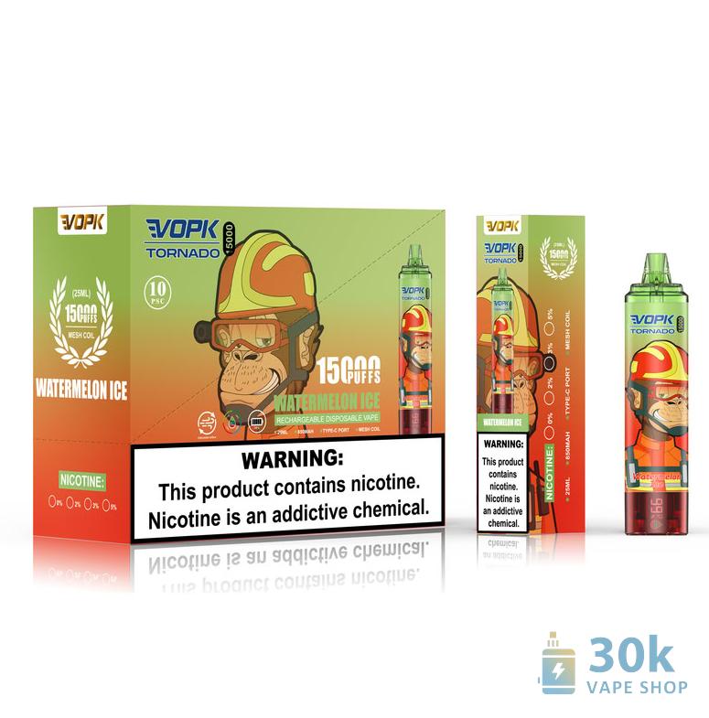 VOPK Tornado 15000 Puffs Disposable Vape Pen with 10 Flavors and Mesh Coil - Slika 5