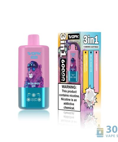 VOPK Triple 60000: 60K Puffs ühekordselt kasutatav Vape kolmekordse maitse ja C-tüüpi laadimisega