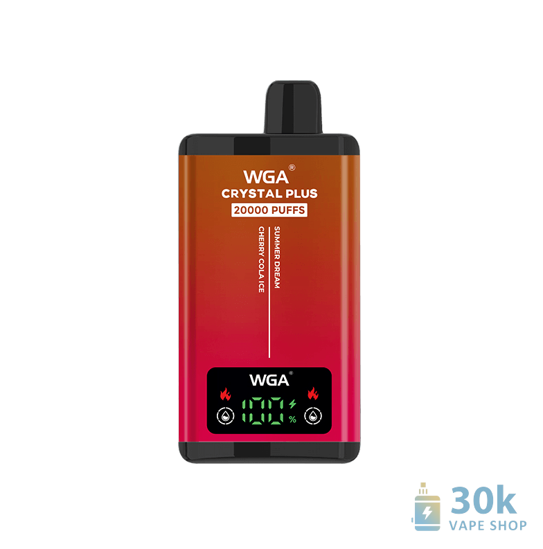 Vape descartável WGA Crystal Plus 20000: Tanques de duplo sabor com 20000 baforadas