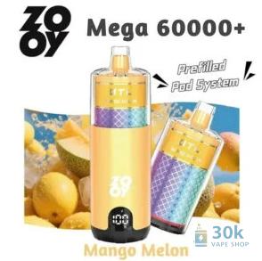 ZOOY MEGA 60000 Kit - 60K Puffs Prefilled Vape Pod System with 1700mAh Battery - Billede 3