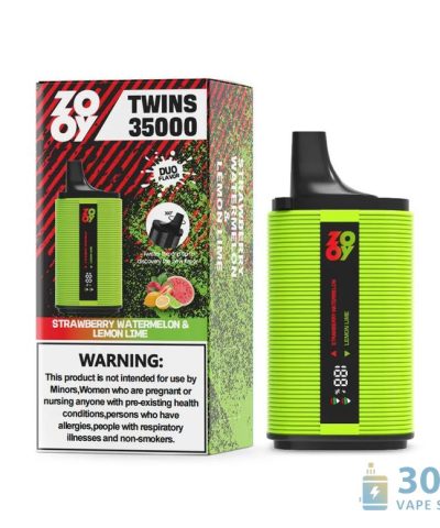 Zooy Twins 35000 Vape na jedno použití - duální příchuť, síťová cívka, 35 000 šluků