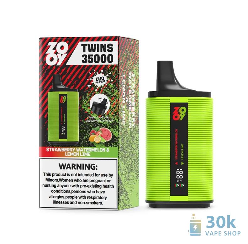 Zooy Twins 35000 Vape na jedno použití - duální příchuť, síťová cívka, 35 000 šluků